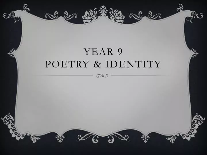 year 9 poetry identity