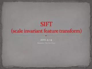 SIFT (scale invariant feature transform)