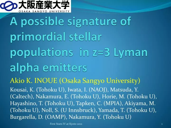 a possible signature of primordial stellar populations in z 3 lyman alpha emitters