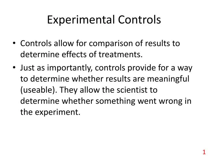 experimental controls