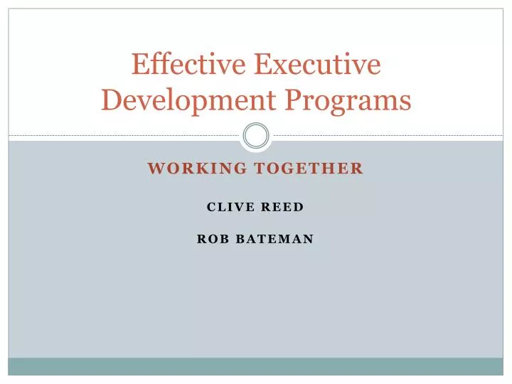 effective executive development programs