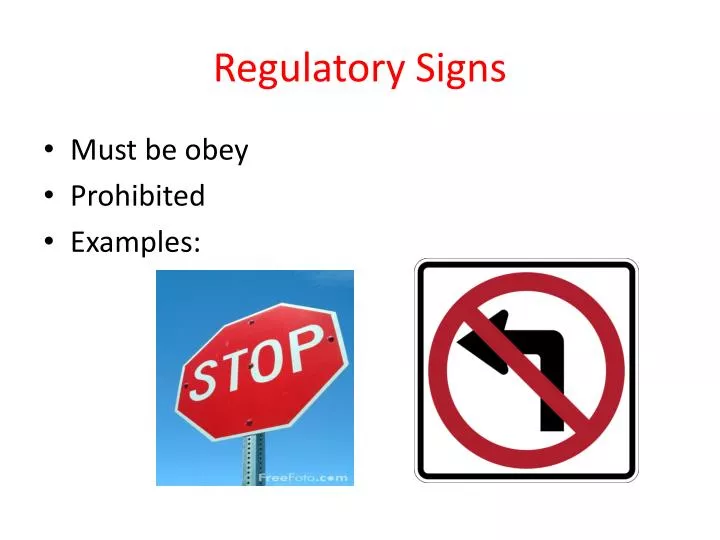 regulatory signs