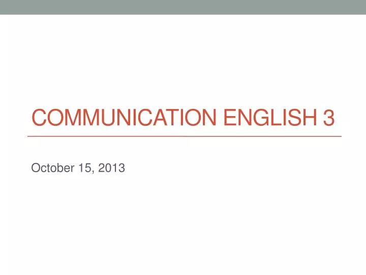 communication english 3