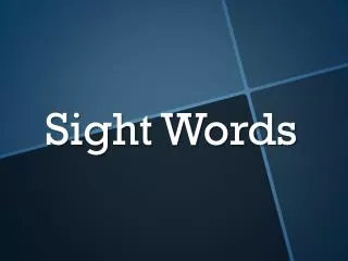 sight words