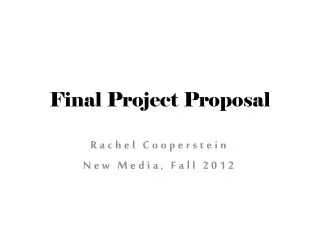 Final Project Proposal