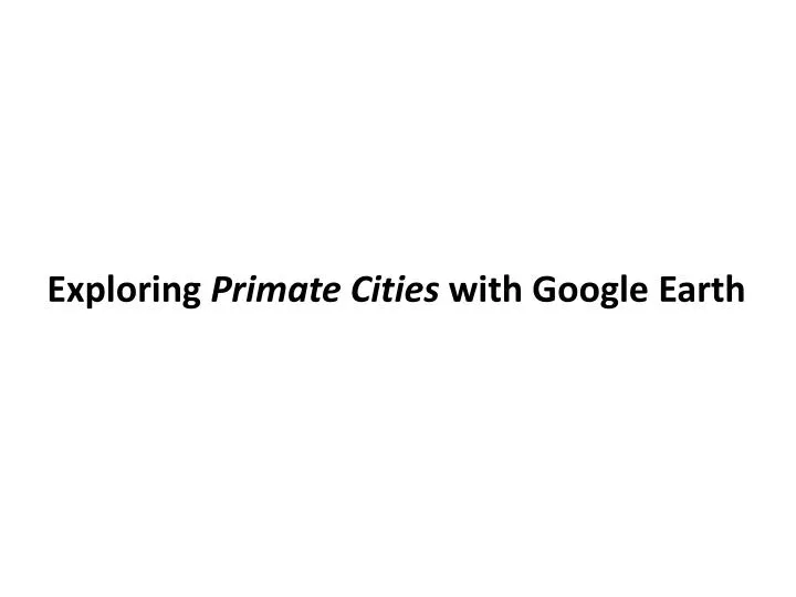 exploring primate cities with google earth