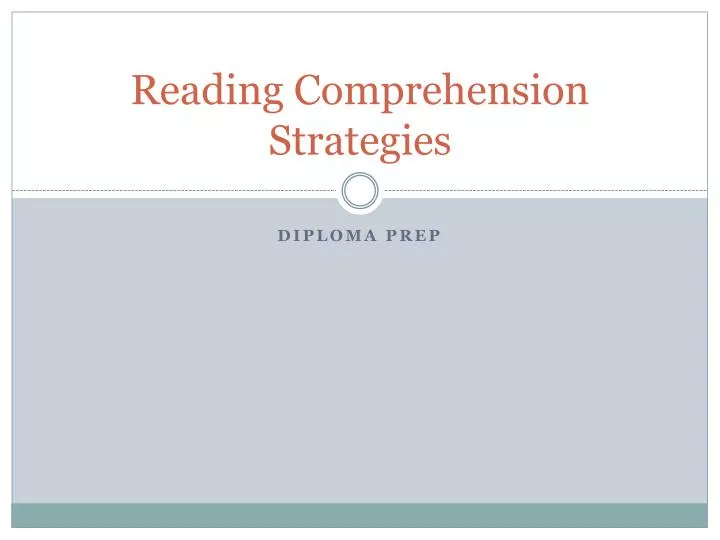 reading c omprehension strategies