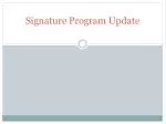 Signature Program Update - slide 1