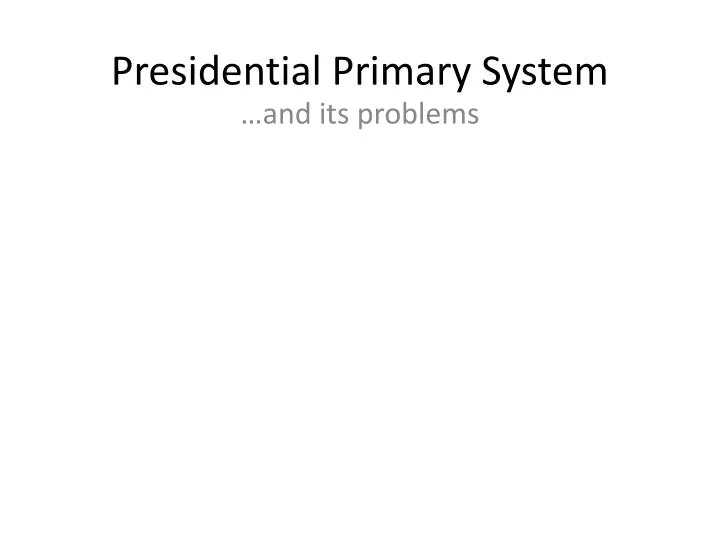 presidential primary system