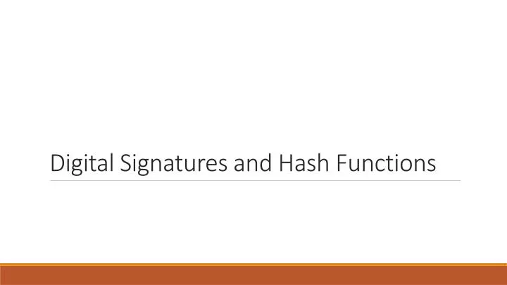 digital signatures and hash functions