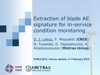 Extraction of blade AE signature for in-service condition monitoring