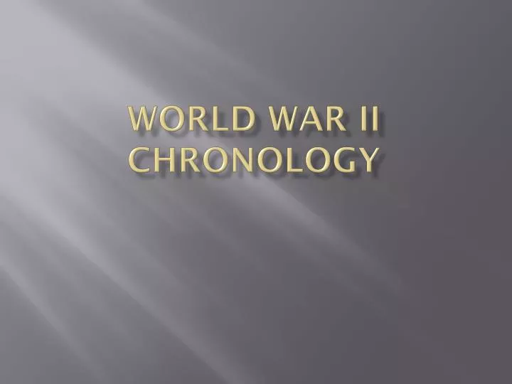 world war ii chronology