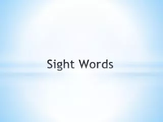 sight words