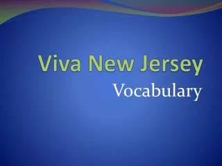 Viva New Jersey