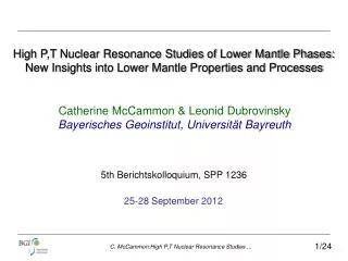 High P,T Nuclear Resonance Studies of Lower Mantle Phases: