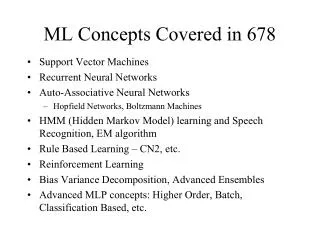 ML Concepts Covered in 678