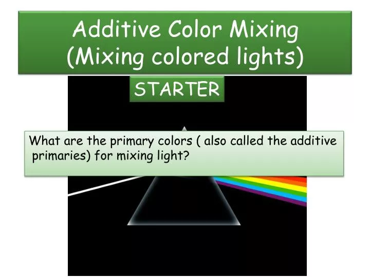 additive color mixing mixing colored lights