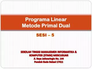 programa linear metode primal dual