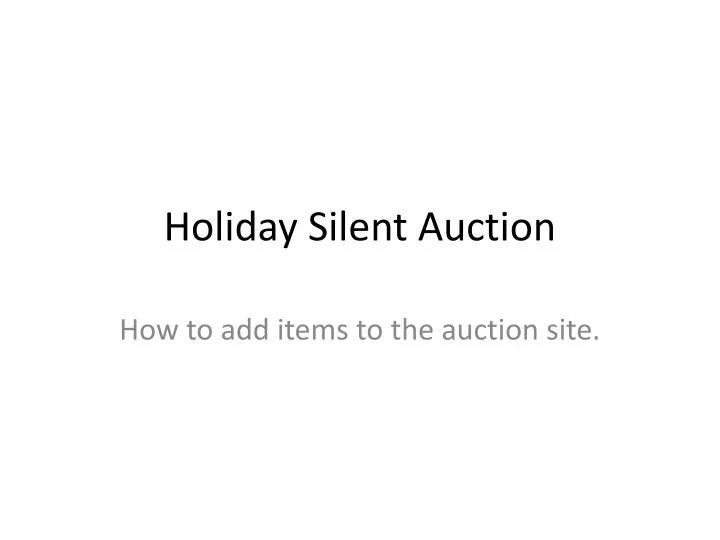 holiday silent auction