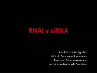 RNAi y siRNA