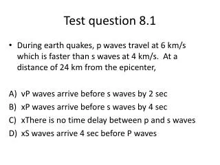 Test question 8.1
