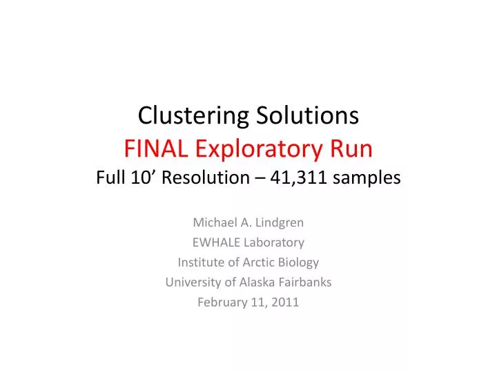 clustering solutions final exploratory run full 10 resolution 41 311 samples