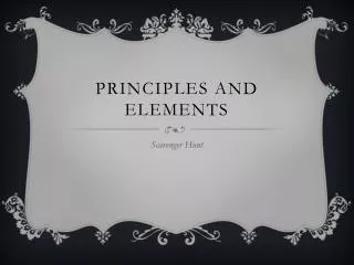 Principles and Elements