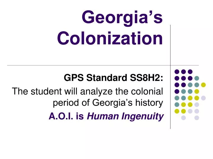 georgia s colonization