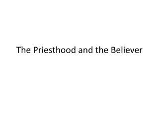 The Priesthood and the Believer