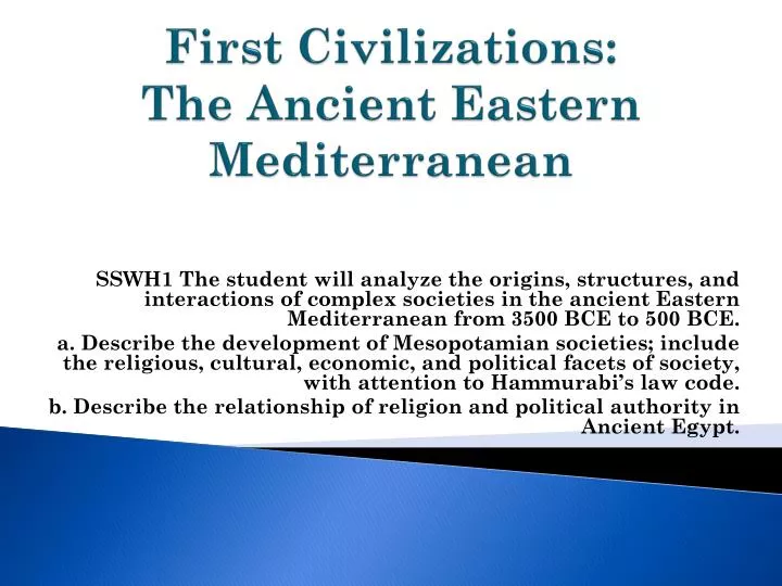 first civilizations the ancient eastern mediterranean