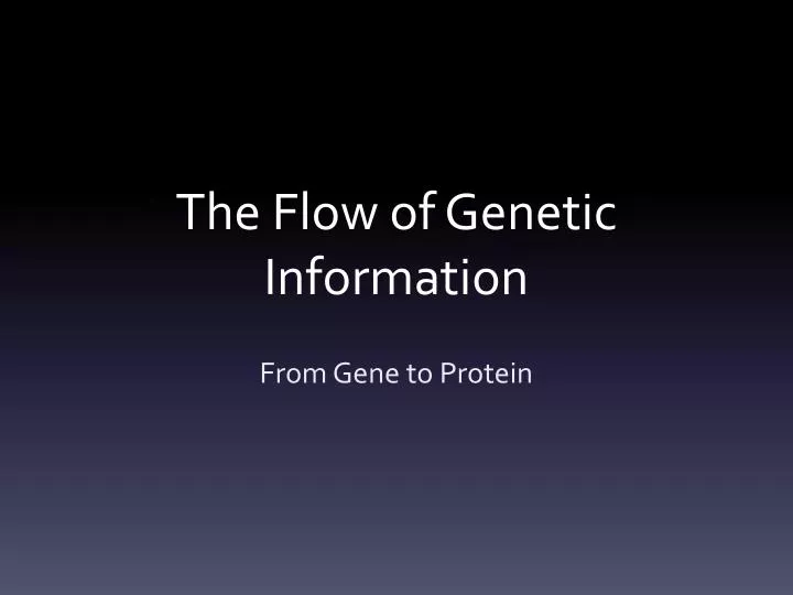 the flow of genetic information