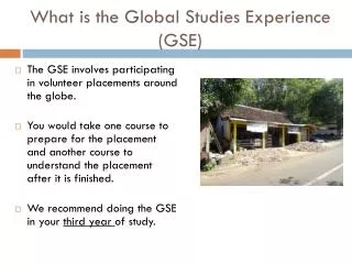 What is the Global Studies Experience (GSE)