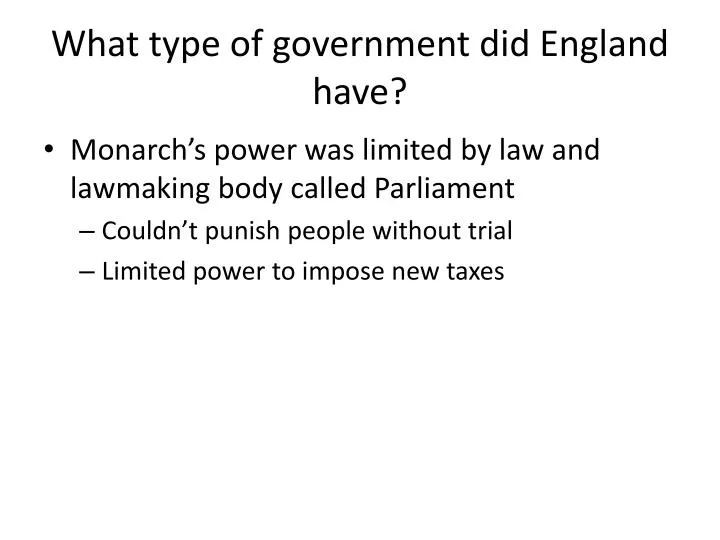 what type of government did england have