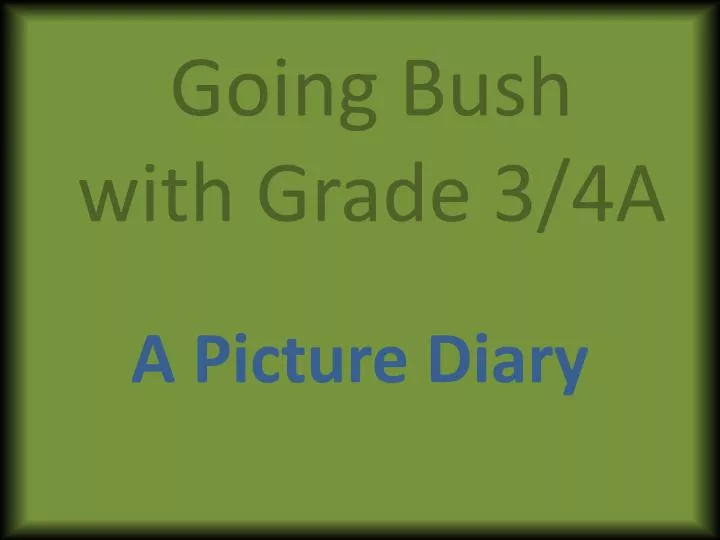 going bush with grade 3 4a