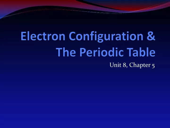 electron configuration the periodic table