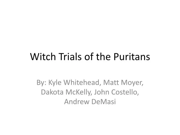 witch trials of the puritans