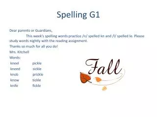 Spelling G1