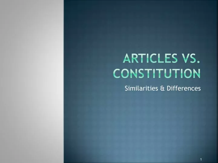 articles vs constitution