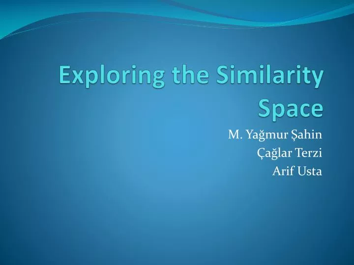 exploring the similarity space