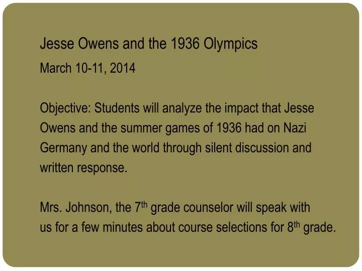 jesse owens and the 1936 olympics