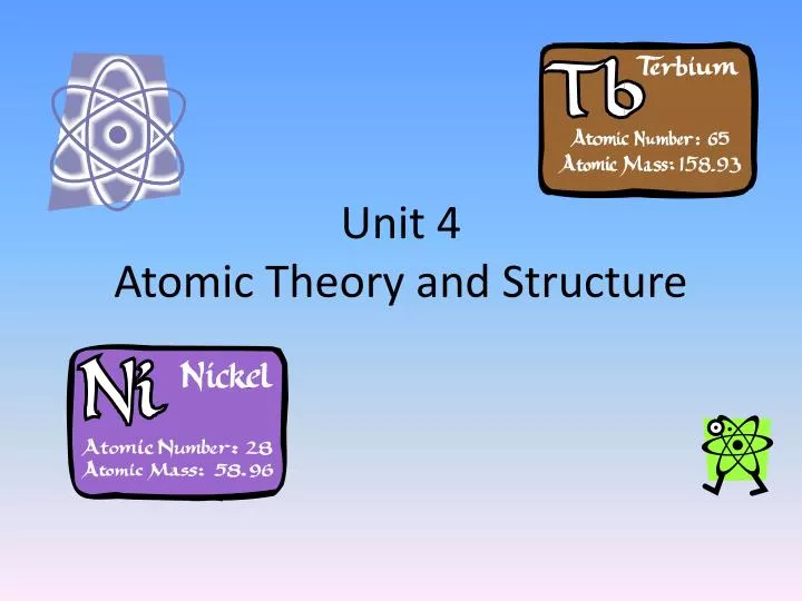 unit 4 atomic theory and structure