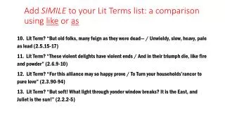Add SIMILE to your Lit Terms list: a comparison using like or as