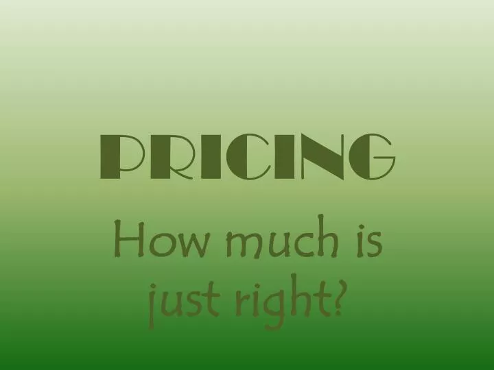 pricing