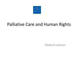 Palliative Care and Human Rights