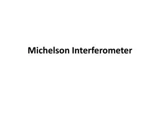 michelson interferometer