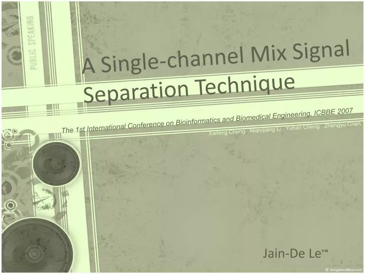 a single channel mix signal separation technique