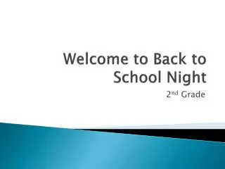 Welcome to Back to School Night