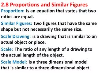 2.8 Proportions and Similar Figures