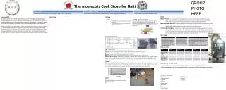 Thermoelectric Cook Stove for Haiti