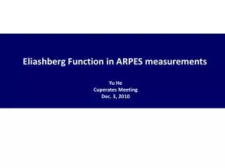 Eliashberg Function in ARPES measurements